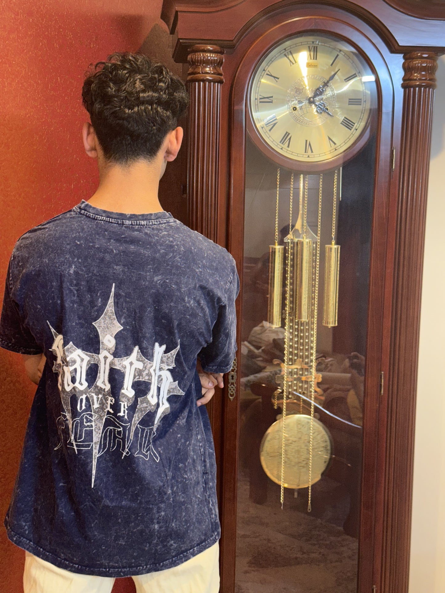 Faith Over Fear – Oversized Acid Wash Tee