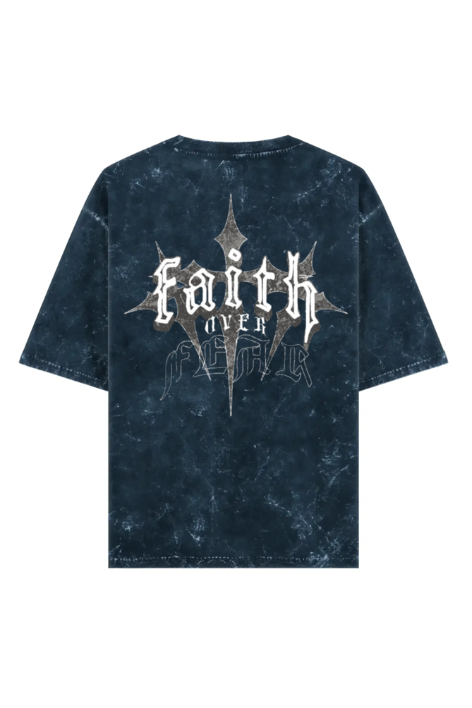 Faith Over Fear – Oversized Acid Wash Tee